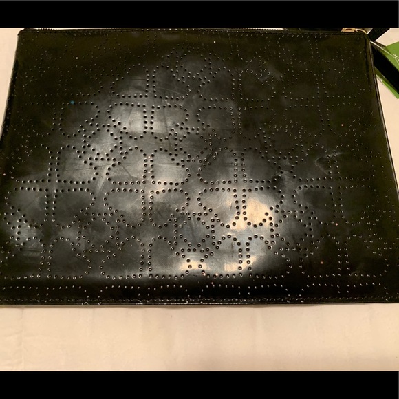 *NWT* Kate spade metro spade black leather clutch - Picture 2 of 8